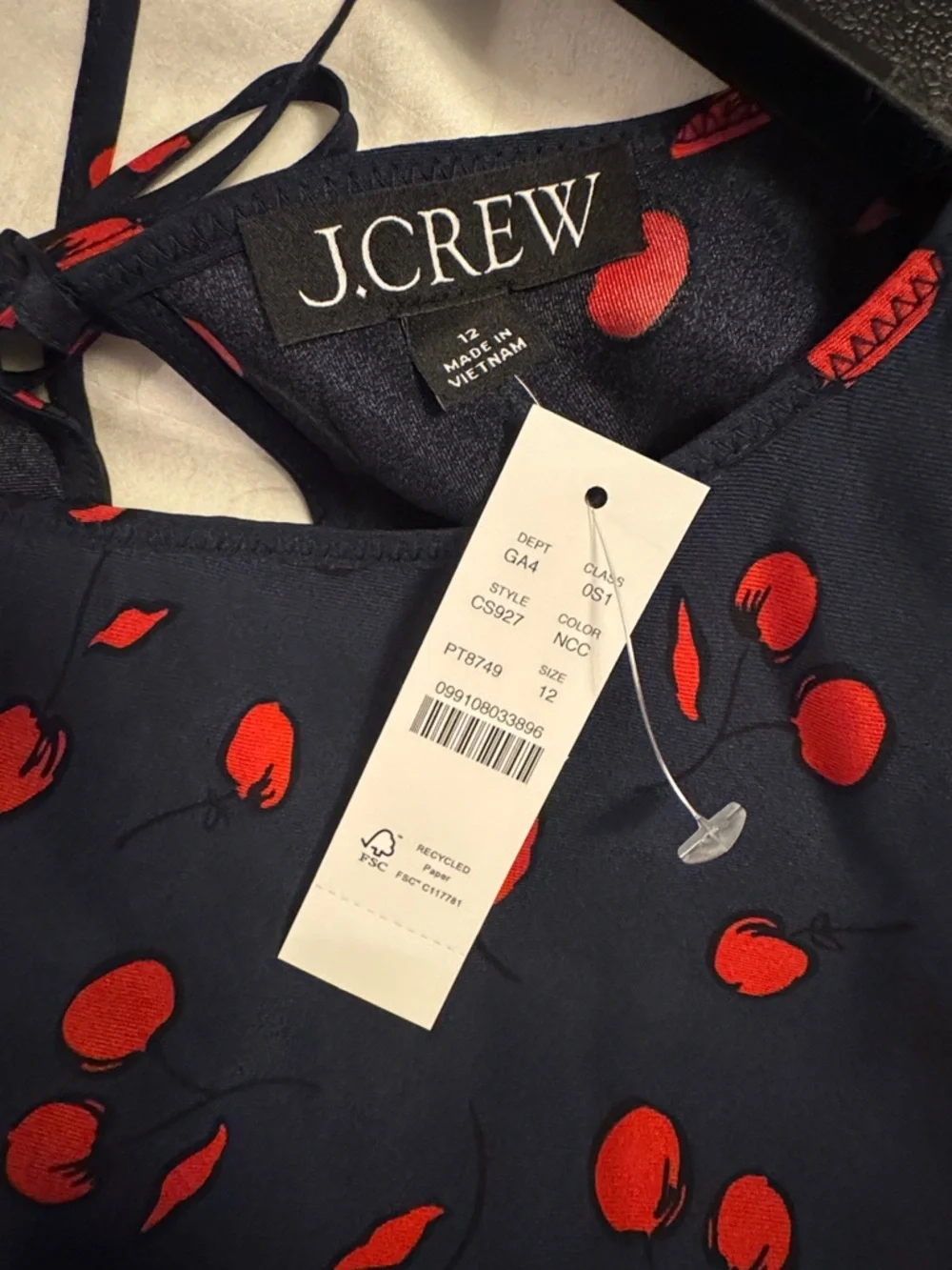 J.Crew Bias-cut slip dress in cherry print CS927